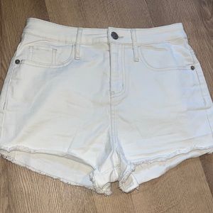 White jean shorts